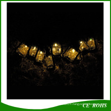 Lumière solaire chaude de ficelle de lanterne de grange de 10 LED blanche pour le jardin décorer